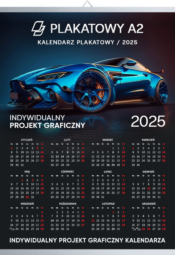 Kalendarz Plakatowy A2 (420 x 594 mm)