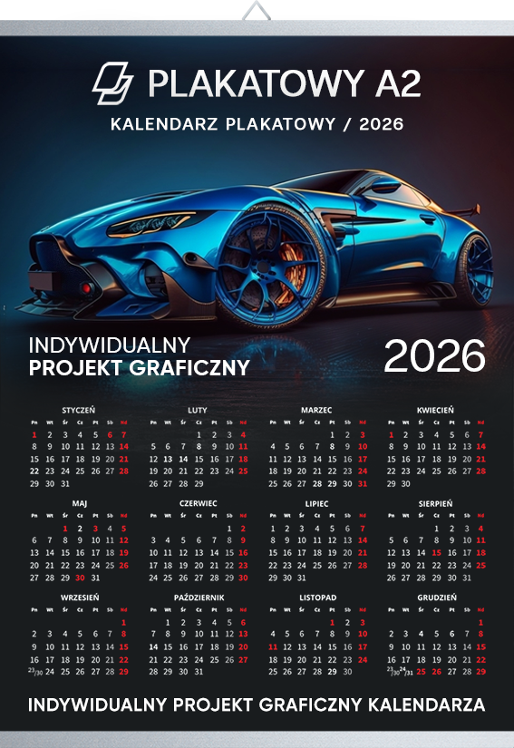 Kalendarz Plakatowy A2 (420 x 594 mm)