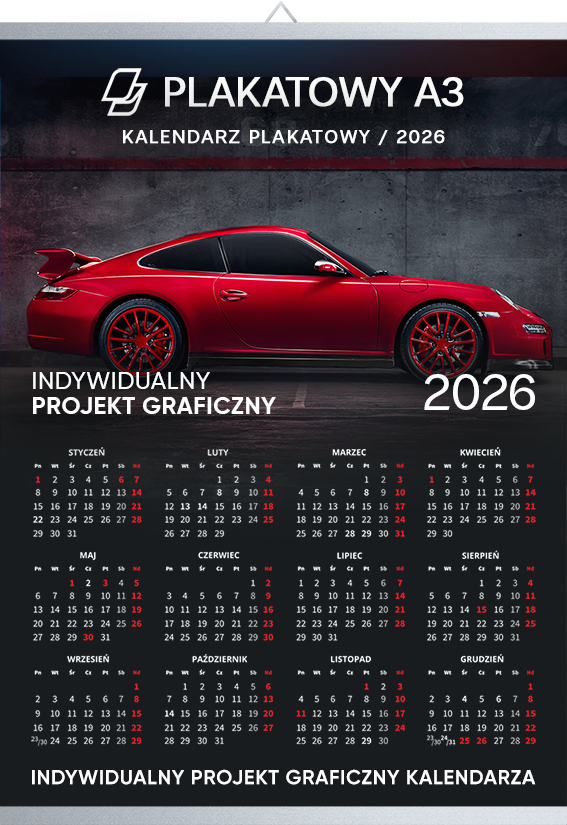 Kalendarz Plakatowy A3 (297 x 420 mm)