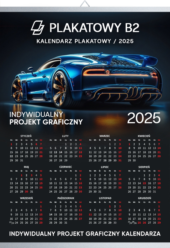 Kalendarz Plakatowy B2 (480 x 680 mm)