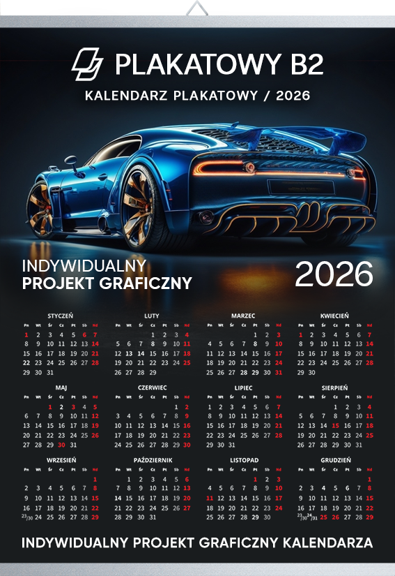 Kalendarz Plakatowy B2 (480 x 680 mm)