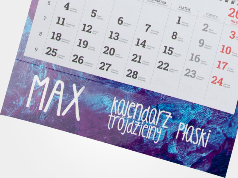 Kalendarz trójdzielny Max Spiralowany