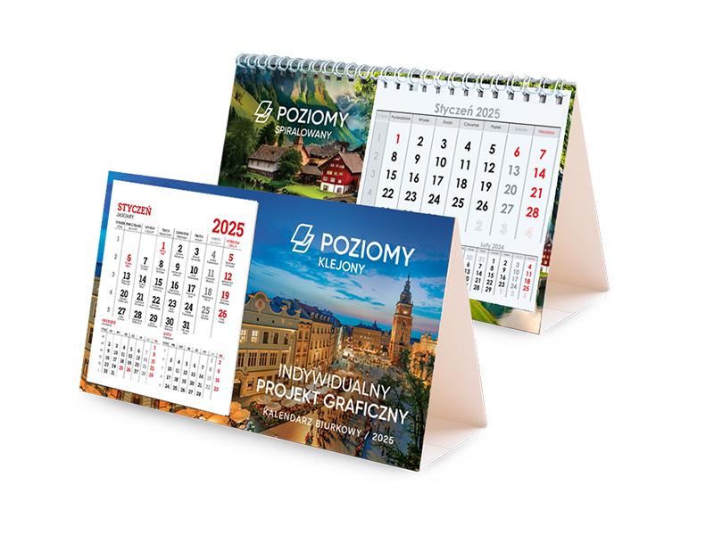 Kalendarz biurkowy Poziomy