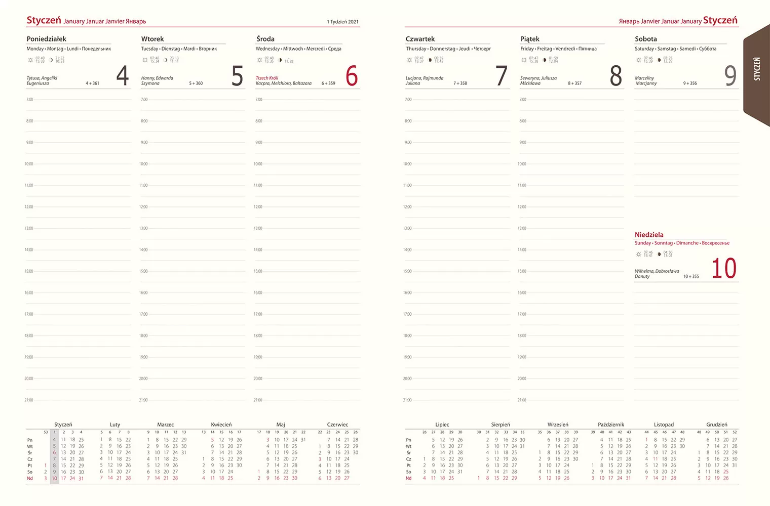 Blok kalendarza: Kalendarz książkowy tygodniowy B5 Nebraska
