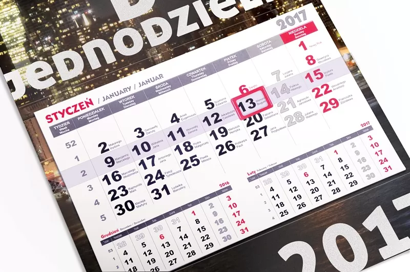 Kalendarz jednodzielny MAXI
