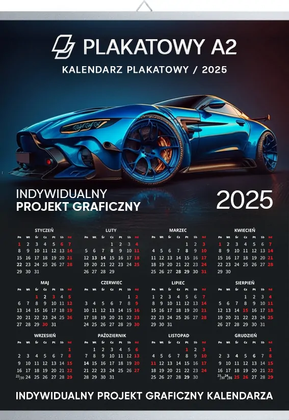 Kalendarz Plakatowy A2 (420 x 594 mm)