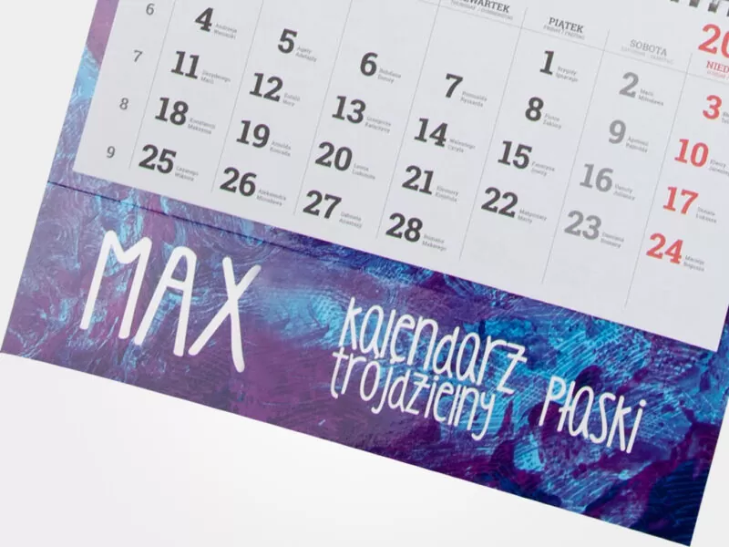 Kalendarz trójdzielny Max Spiralowany